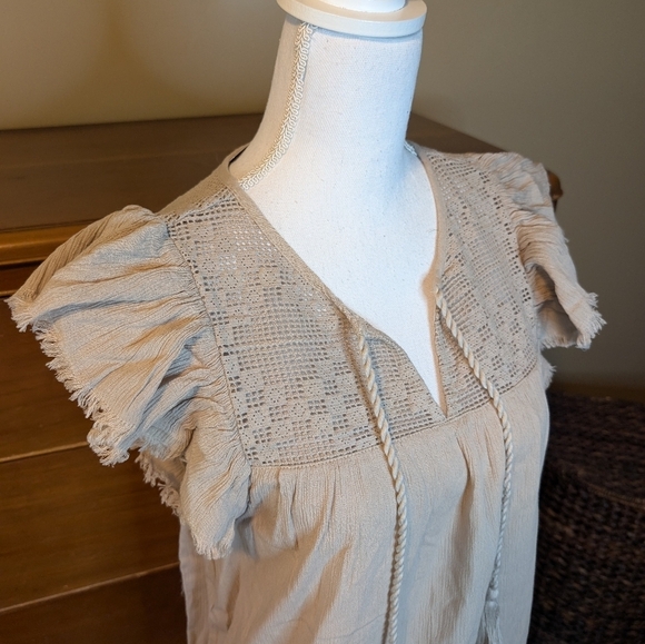 Aerie Tan Midi Paper Sack Sundress - Picture 10 of 13